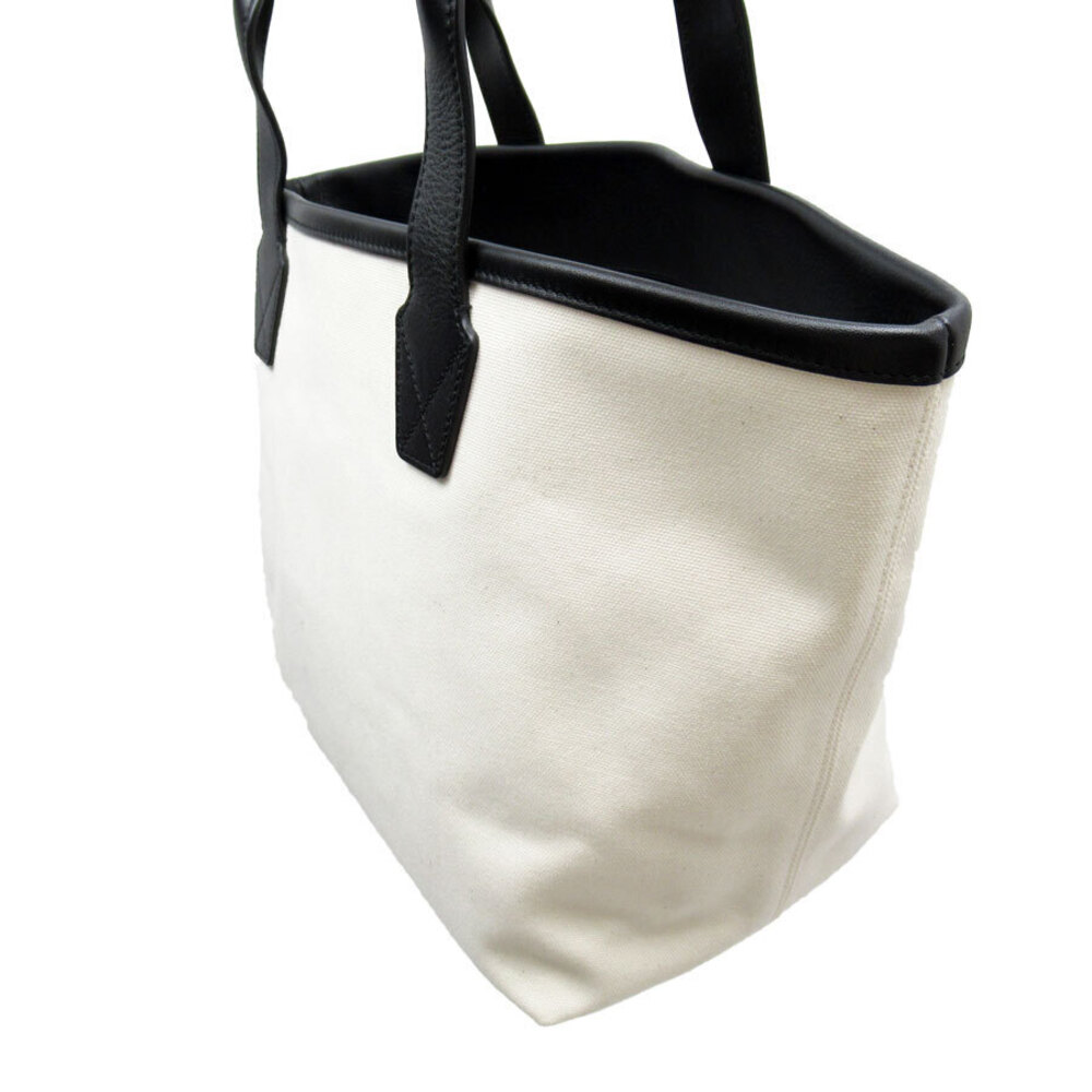 Balenciaga Tote Beige Leather Black Shoulder Canvas Bag Tan Black